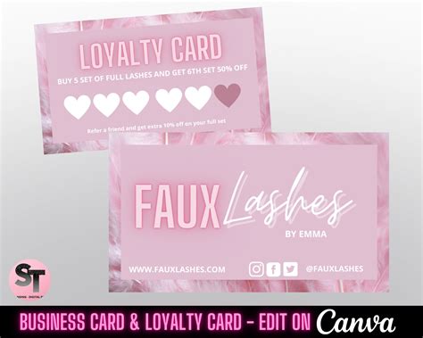 Loyalty Card Editable Printable Loyalty Card Template Beauty Loyalty