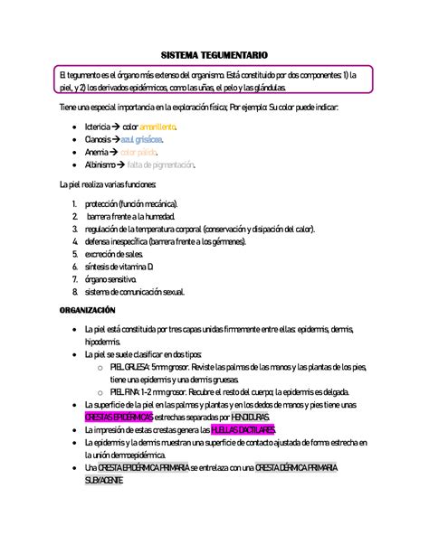 Sistema Tegumentario Sistema Tegumentario El Tegumento Es El Rgano