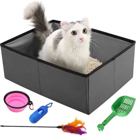 Litière Portable Pliable pour Chat bac à litière de Voyage Pliable