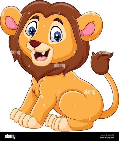 Cute Baby Lion Cartoon Stock Vector Image And Art Alamy