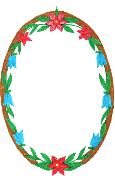 10 Oval Flower Frame Png Transparent