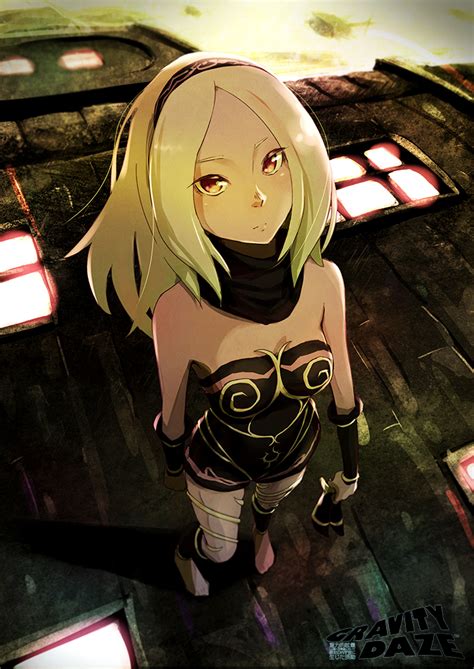 Safebooru Bare Shoulders Barefoot Blonde Hair Dark Skin From Above Gravity Daze Hairband High