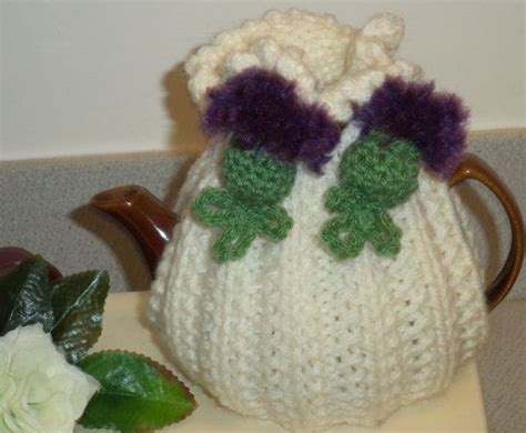 Scottish Thistles Hand Knitted And Crocheted By Peerietreisures