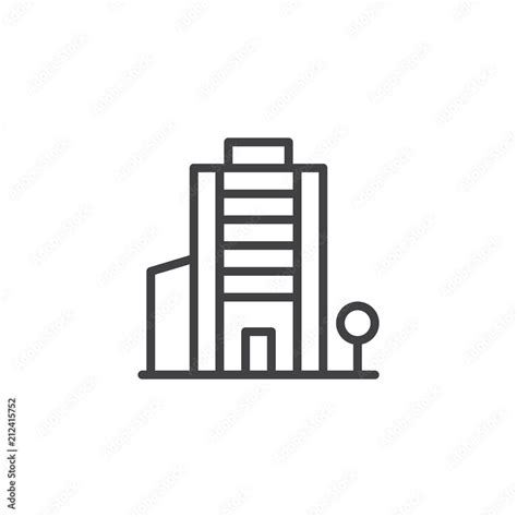 Office building outline icon. linear style sign for mobile concept and ...