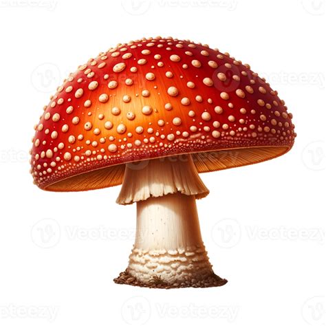 Fly Agaric Mushroom Amanita Muscaria With Red Cap And White Spots