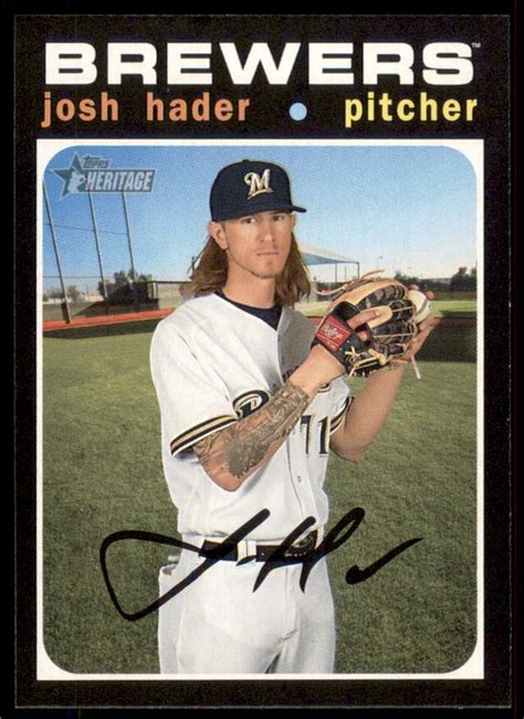 Topps Heritage Base Josh Hader Milwaukee Brewers Ebay