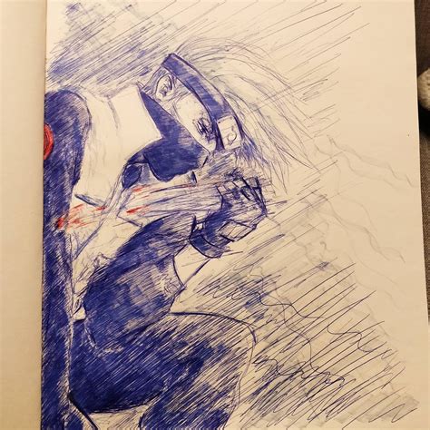 Kakashi Sensei In Ballpoint Pen And Feltpen Rsketches