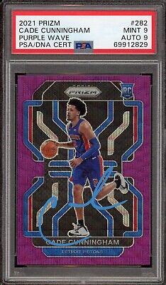 Cade Cunningham Signed Prizm Purple Wave Rookie Card Psa Mint