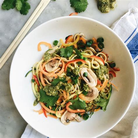 Coconut Curry Noodle Salad With Coriander Peanut Pesto The Healthy Hunter Healthy Salad