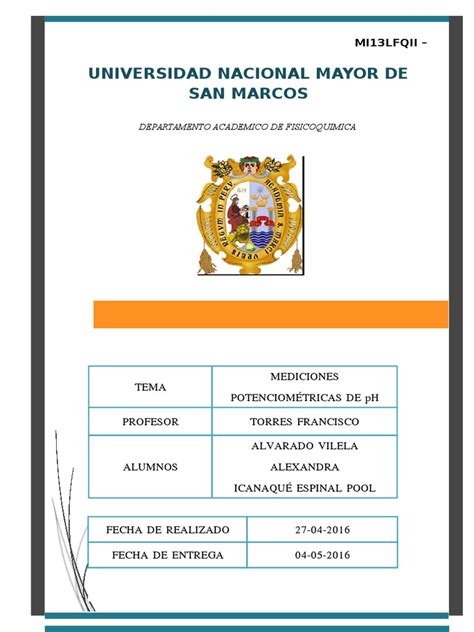 PDF Laboratorio De Fisicoquimica II Mediciones De PH DOKUMEN TIPS