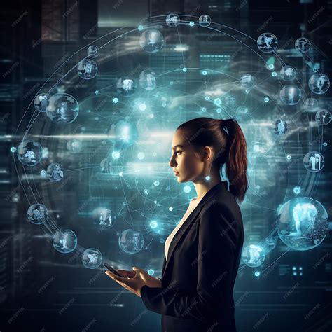 Premium AI Image | Business people using Ai technology Digital