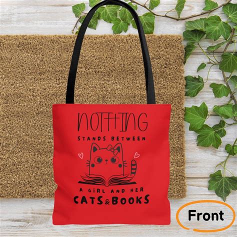 Bookworms T Book Lover Bag Librarian Tote Cute Cat Bag Etsy