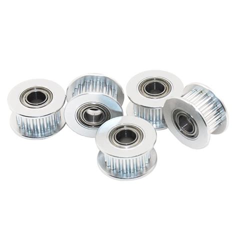 Redrex 5Pcs 20 Teeth 5mm Bore GT2 Timing Idler Pulley For 3D Printer