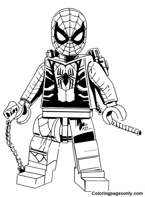 Lego Spiderman Coloring Pages Printable For Free Download