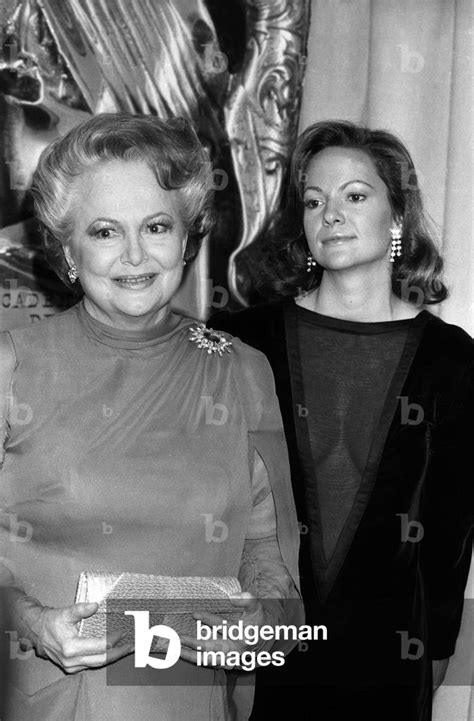 British American Actress Olivia De Havilland With Her Daughter Gisele Galante At The 11th Cesar