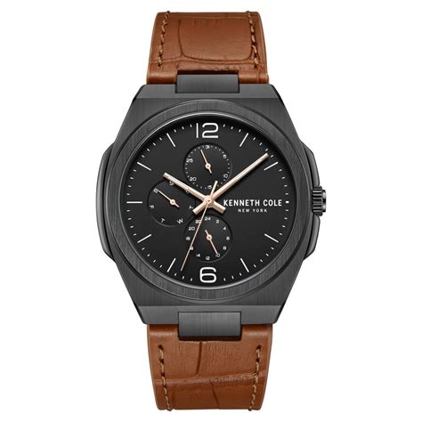 buy  kenneth cole quartz multifunction black dial   men