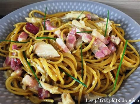 Les P Tits Plats De V Ro Spaghettis Carbonara Revisit S Au Poulet