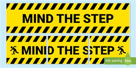 Free Mind The Step Sign Banner Signage Twinkl