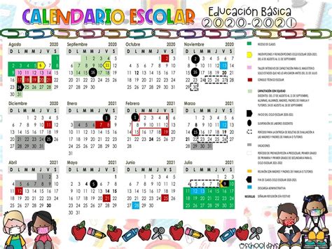 Calendario Oficial 2020 2021 Imagenes Educativas