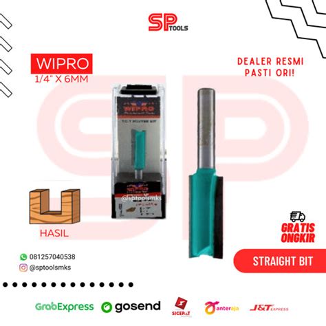 Jual MATA TRIMMER ROUTER PROFIL LURUS STRAIGHT BIT 1 4 X 6MM WIPRO