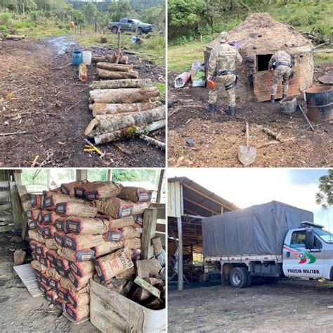 Polícia Ambiental flagra crimes ambientais no interior de Lebon Régis