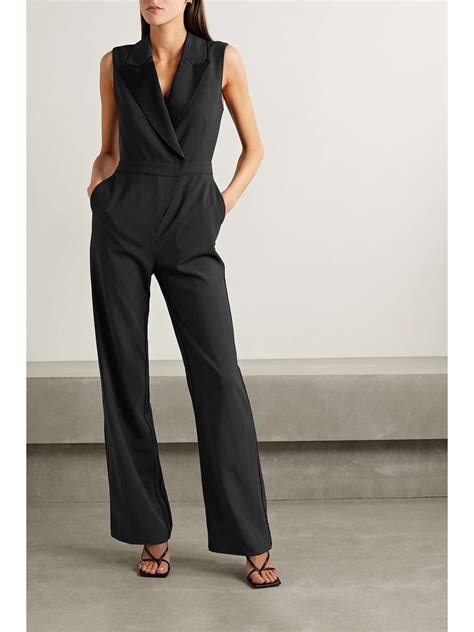 Simkhai Reyna Satin Trimmed Recycled Twill Jumpsuit Net A Porter