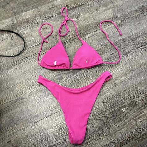 Hot Pink Bikini Set Depop