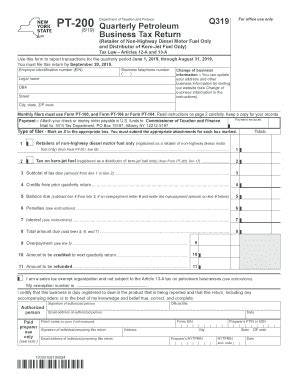 Fillable Online Form PT 200 Quarterly Petroleum Business Tax Tax