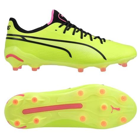 PUMA King Ultimate FG AG Phenomenal Gul Sort Pink Kvinde