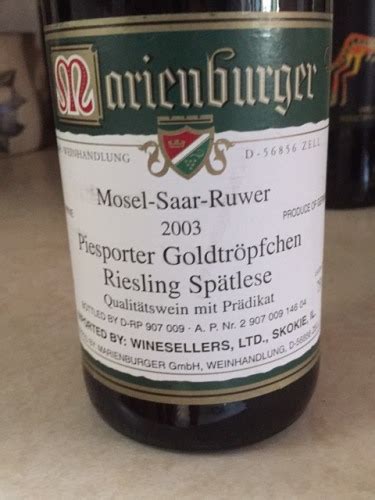 Marienburger Piesporter Goldtröpfchen Riesling Spätlese Vivino Australia