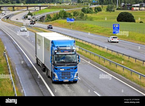 Beautifully Customised Blue Volvo FH Truck Marko Pohja Oy Pulls Trailer