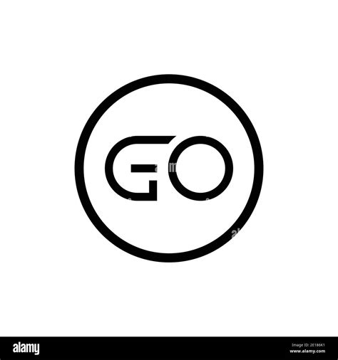 Initial Circle Go Letter Logo Creative Typography Vector Template