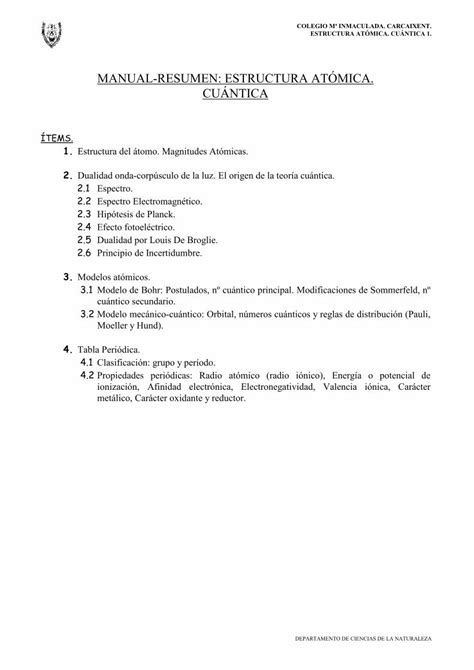 PDF MANUAL RESUMEN ESTRUCTURA ATÓMICA PDF fileLas posibles capas