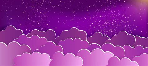 Paper clouds background. Purple clouds on the starry night sky 17433163 ...