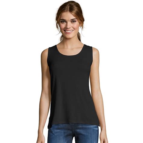 Hanes Womens Mini Ribbed Cotton Tank O9341