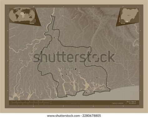 Rivers State Nigeria Elevation Map Colored Stock Illustration ...