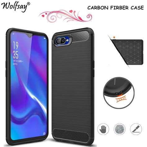 Wolfsay Carbon Fiber Phone Case Oppo K Case Oppo R X Rubber Hybrid