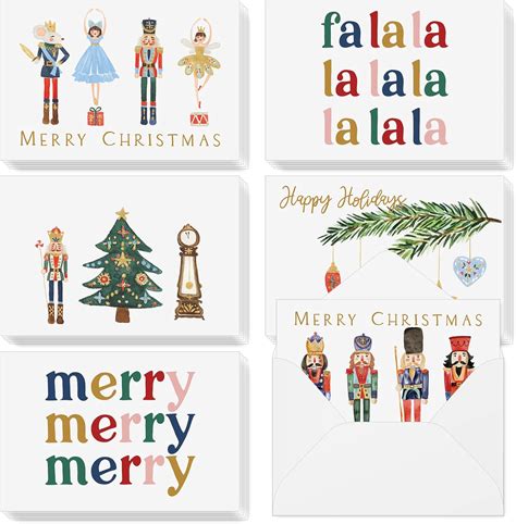 Amazon Anydesign Nutcracker Christmas Greeting Cards Bulk Pack