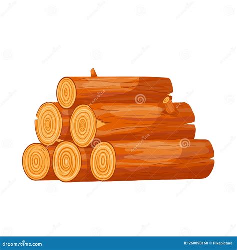 Firewood Pile Cartoon Vector Illustration Stock Illustration