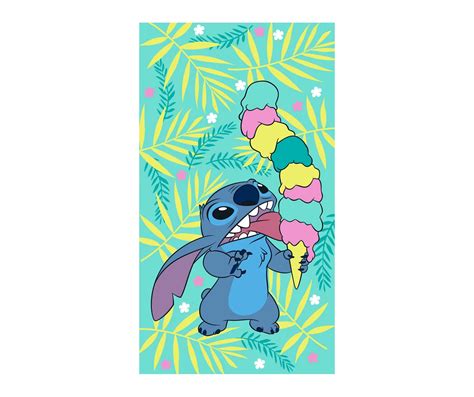 Disney Lilo & Stitch Turquoise Stitch Ice Cream Stack Beach Towel | Big ...