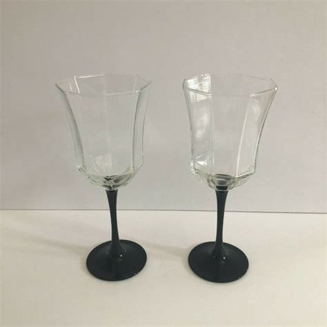 Luminarc Dining Vintage Luminarc Octime Set Of Black Stem Wine