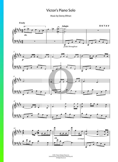 Victor S Piano Solo Piano Sheet Music From Corpse Bride By Danny Elfman Oktav