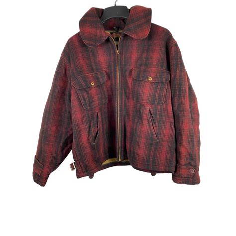 Vintage Woolrich Buffalo Plaid Hunting Mackinaw Coat Depop