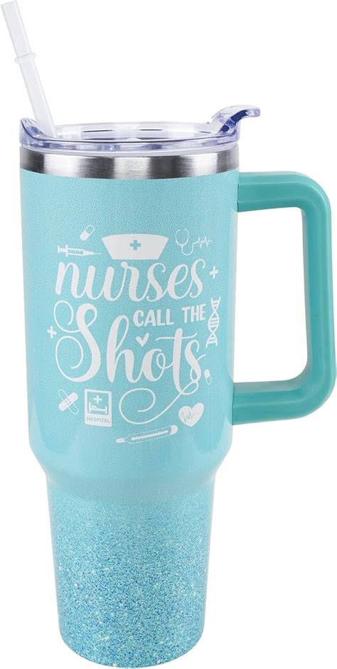 Nurse Tumbler 40 oz Tumbler with Handle and Straw Lid Leak Proof | Best