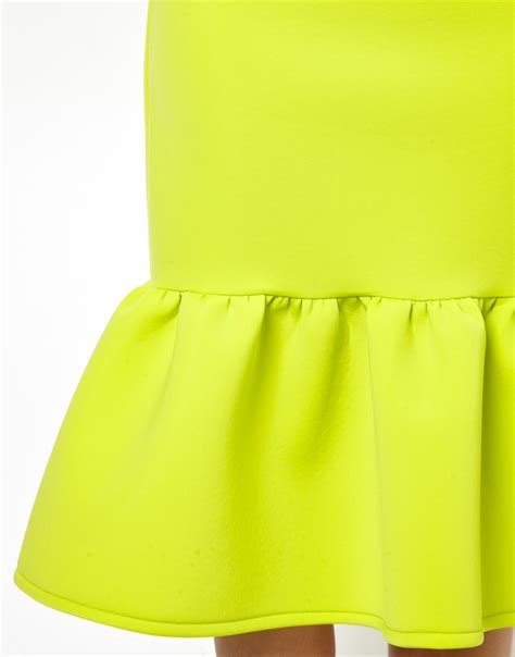 Asos Pencil Skirt With Peplum Hem In Green Lyst