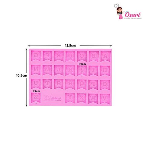 Letras Banderin Molde De Silicona Abecedario Osari