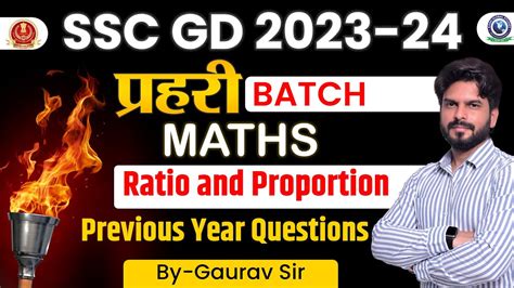 Ssc Gd 2023 24 Maths Ratio And Proportion Previous Year Questions By Gaurav Sir Ssc