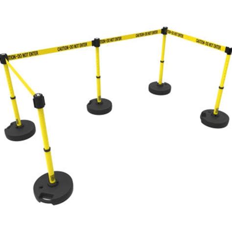 Safety Supply America Banner Stakes Plus Barrier Set X5 Yellow