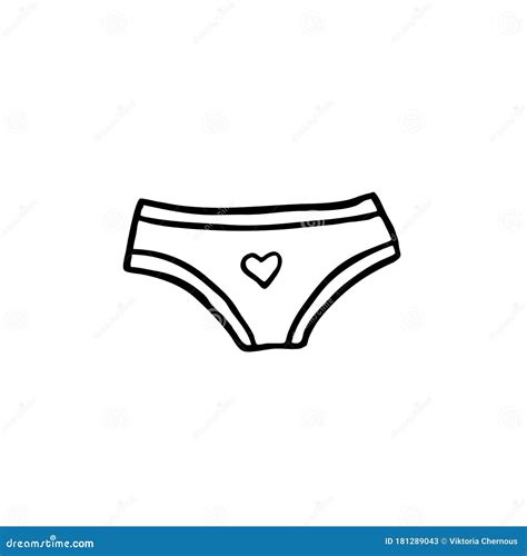 Panties Doodle Icon Vector Illustration Stock Illustration