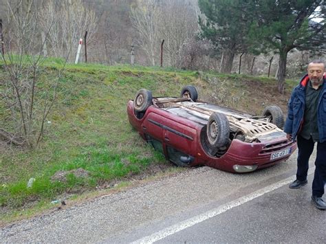 Takla Atan Otomobilden Burnu Bile Kanamadan Kurtuldu Bolu Olay